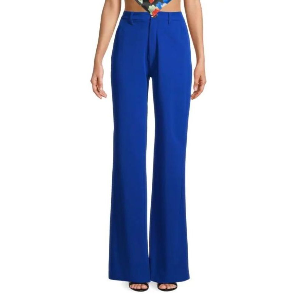 Danielle Bernstein X WeWoreWhat Blue Classic Wide Leg Pants NWT